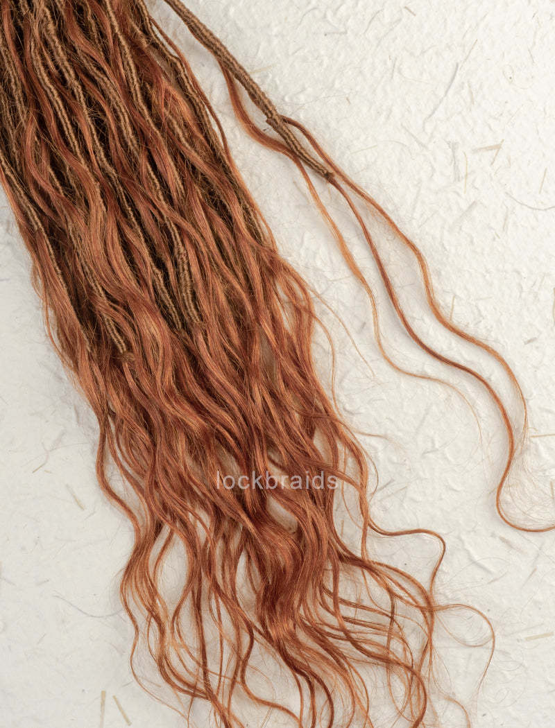 Pre-looped Crochet Boho Lock Braids With Human Hair Body Wave Bulk Hair Extensions Color #30