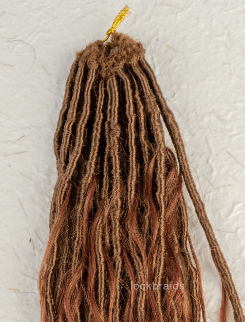 Pre-looped Crochet Boho Lock Braids With Human Hair Deep Curls Bulk Hair Extensions Color #30