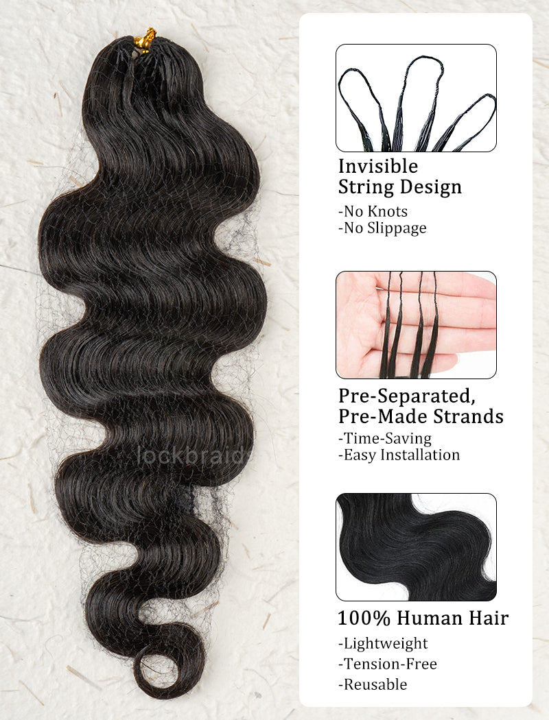 Knotless Pre-Separated Crochet Hair  Human Hair Body Wave