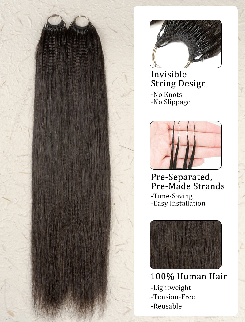 Knotless Pre-Separated Crochet Hair  Human Hair Light Yaki
