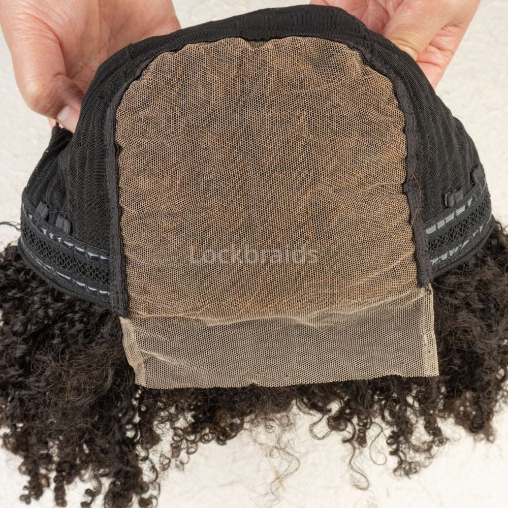 Human Hair 5x5 Lace Closure Braided Wig Deep Curly Glueless Small Boho Knotless Braids With Baby Hair