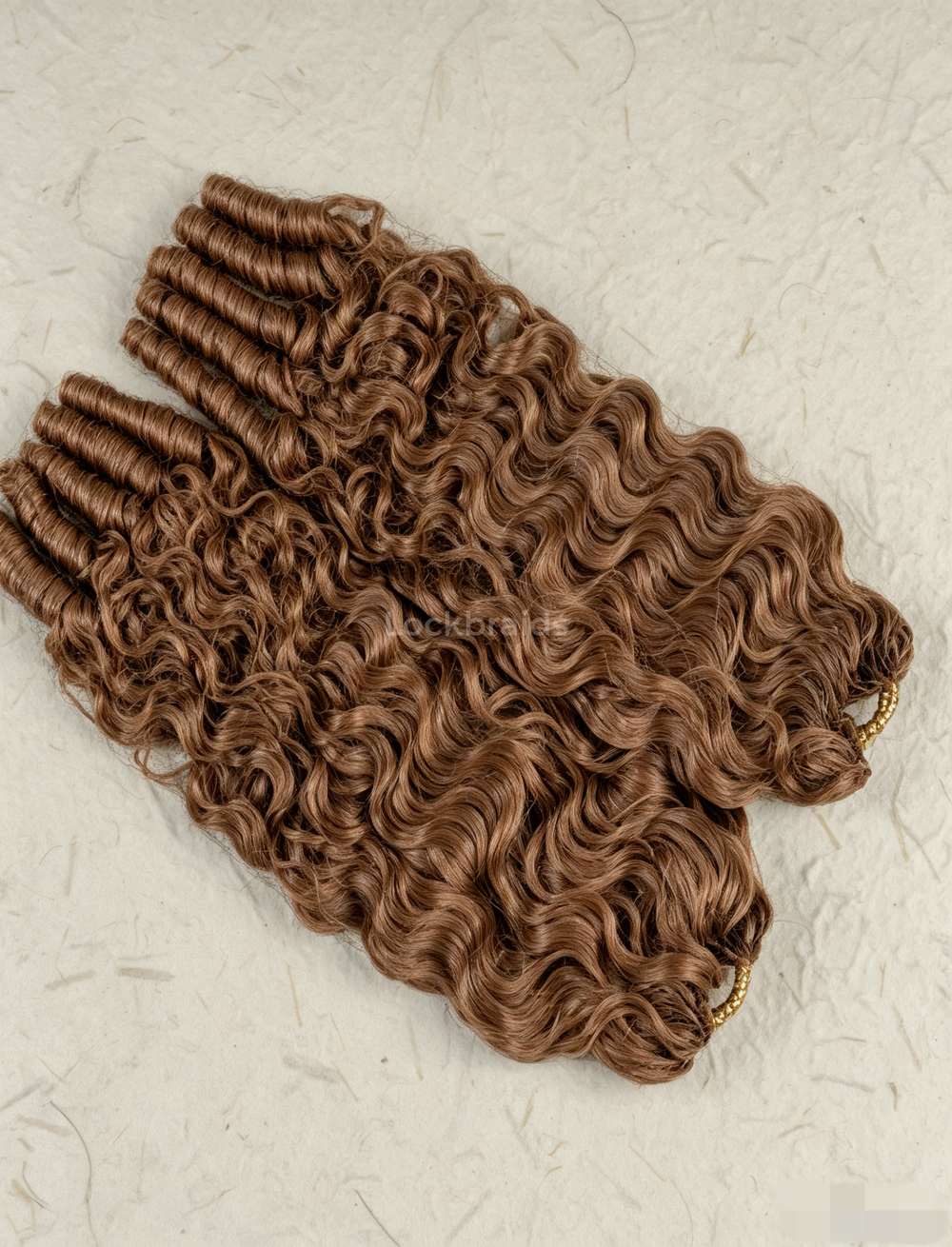 Lockbraids Knotless Pre-Separated Feather Crochet Hair Human Hair Burmese Curly Brown Color 30