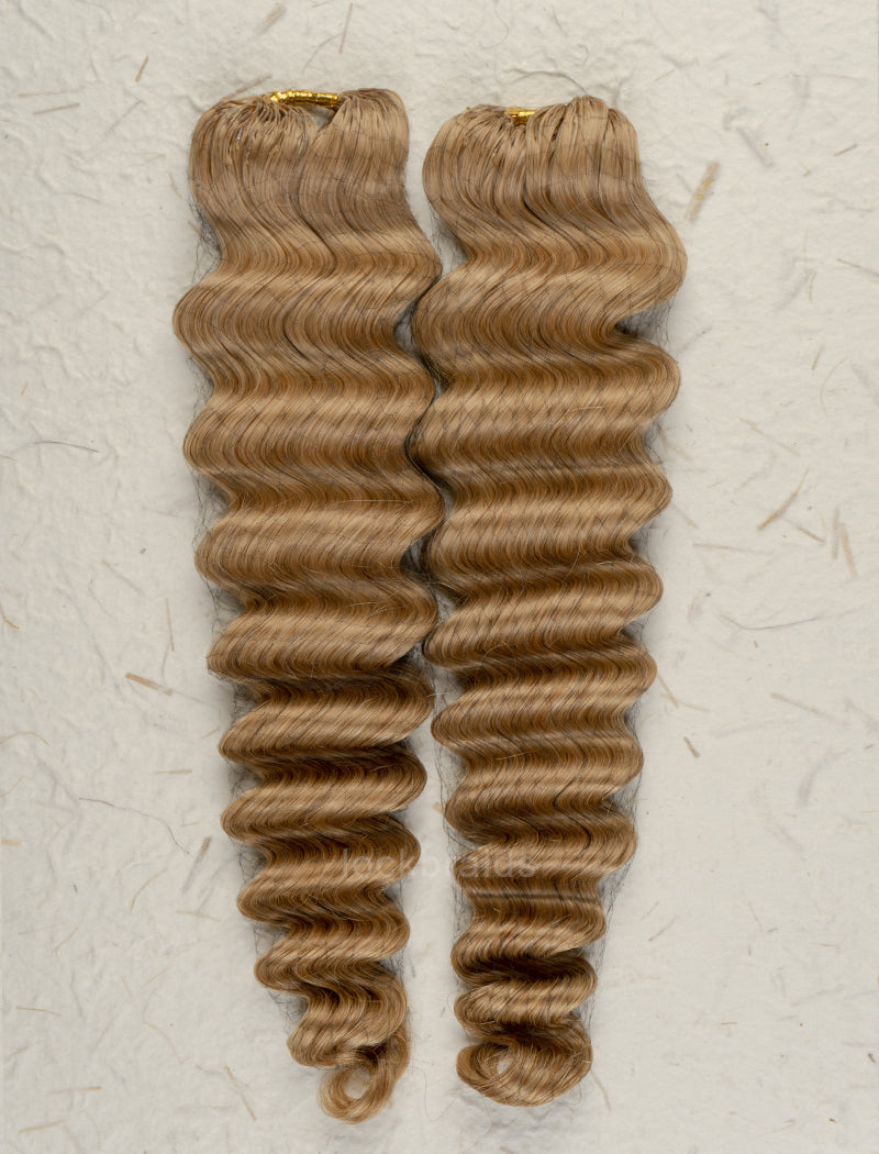 Knotless Pre-Separated Crochet Hair Human Hair Deep Wave Honey Blonde Color #27
