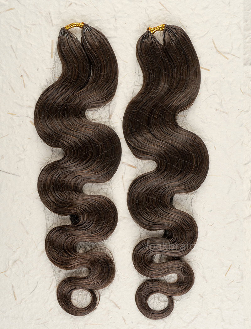 Knotless Pre-Separated Crochet Hair Human Hair Body Wave Medium Brown Color #4