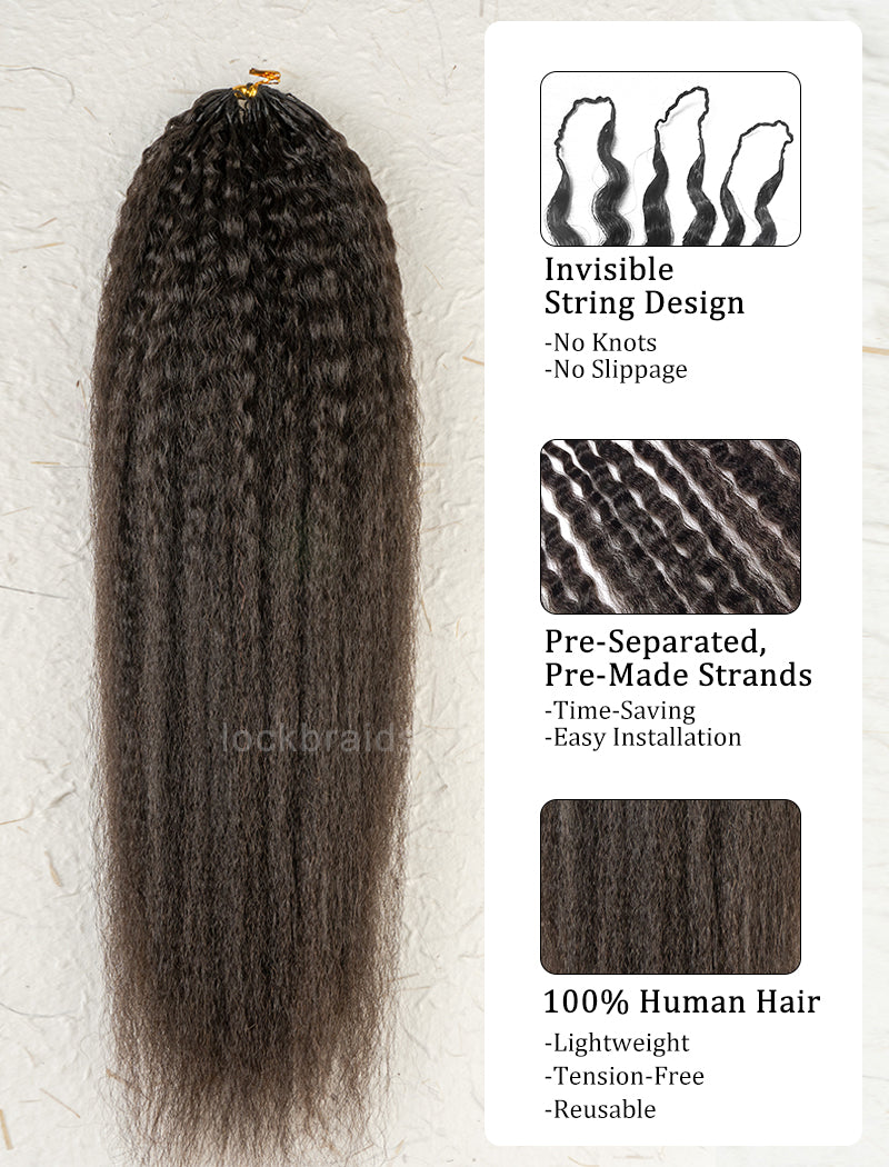 Knotless Pre-Separated Crochet Hair Human Hair Kinky Straight