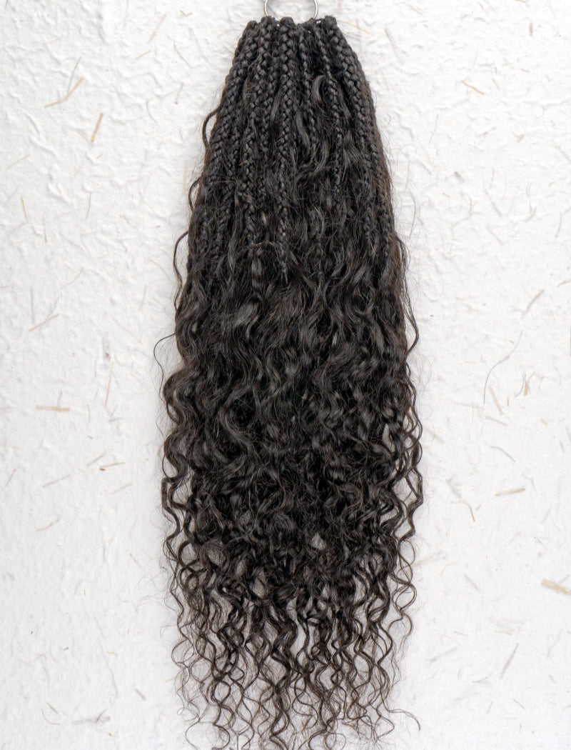 Lockbraids Invisible Pre-looped Crochet Boho Box Braids Crochet Braids Human Crochet Hair Deep Wave