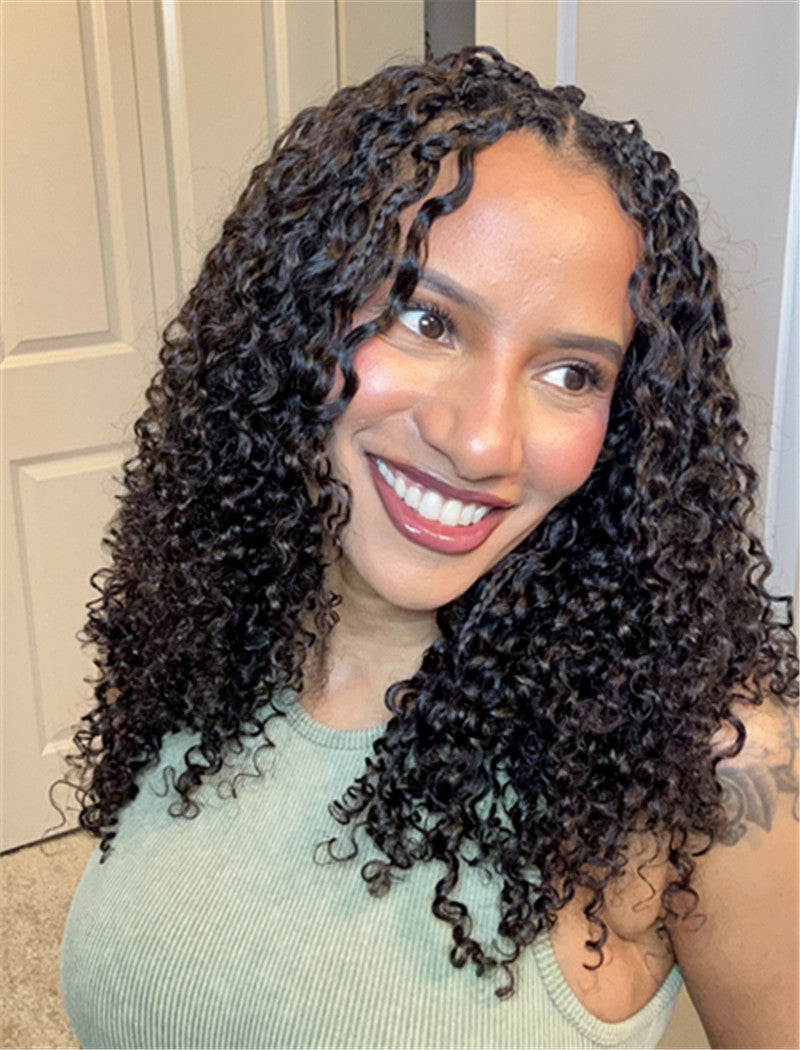 Lockbraids Knotless Pre-Separated Feather Crochet Hair Human Hair Burmese Water Curly