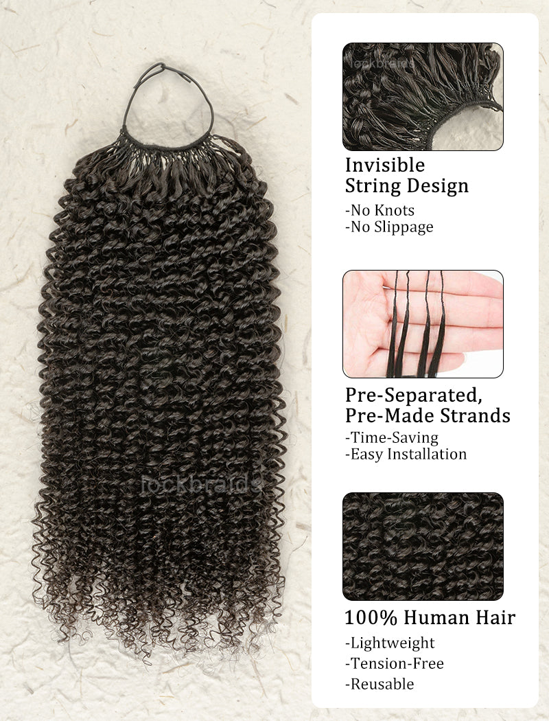 Knotless Pre-Separated Crochet Hair Human Hair Afro Kinky Curly