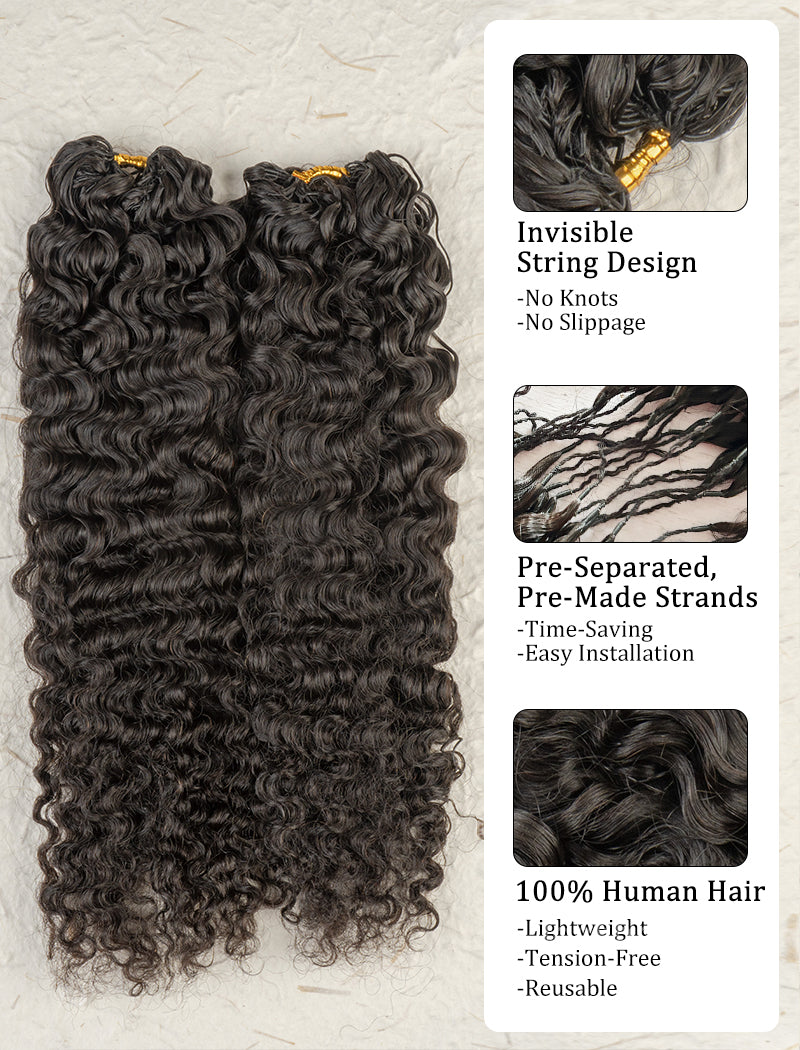Knotless Pre-Separated Crochet Hair Human Hair Water Deep Wave