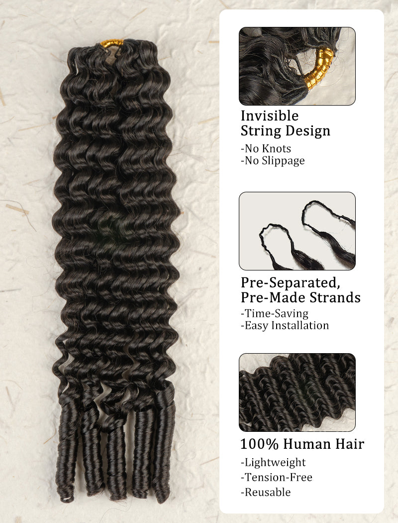 Knotless Pre-Separated Crochet Hair Human Hair Burmese Curly With Spiral Ends