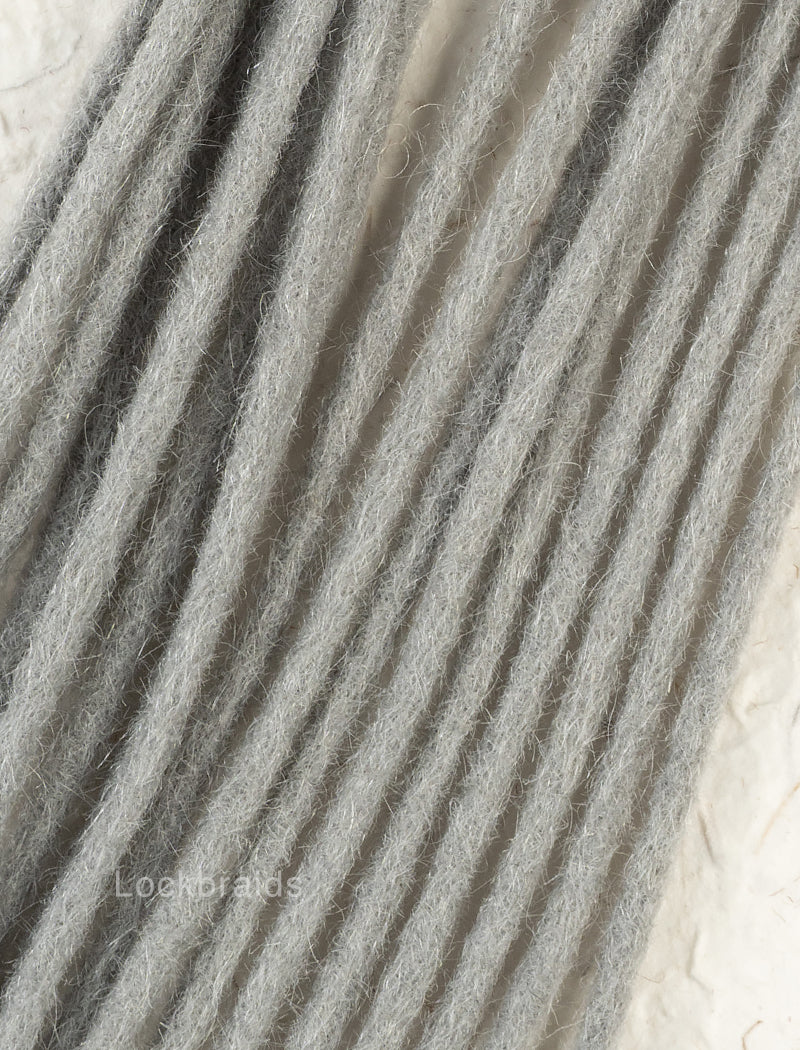 100% Human Hair Handmade Dreadloc Extensions - Light Grey