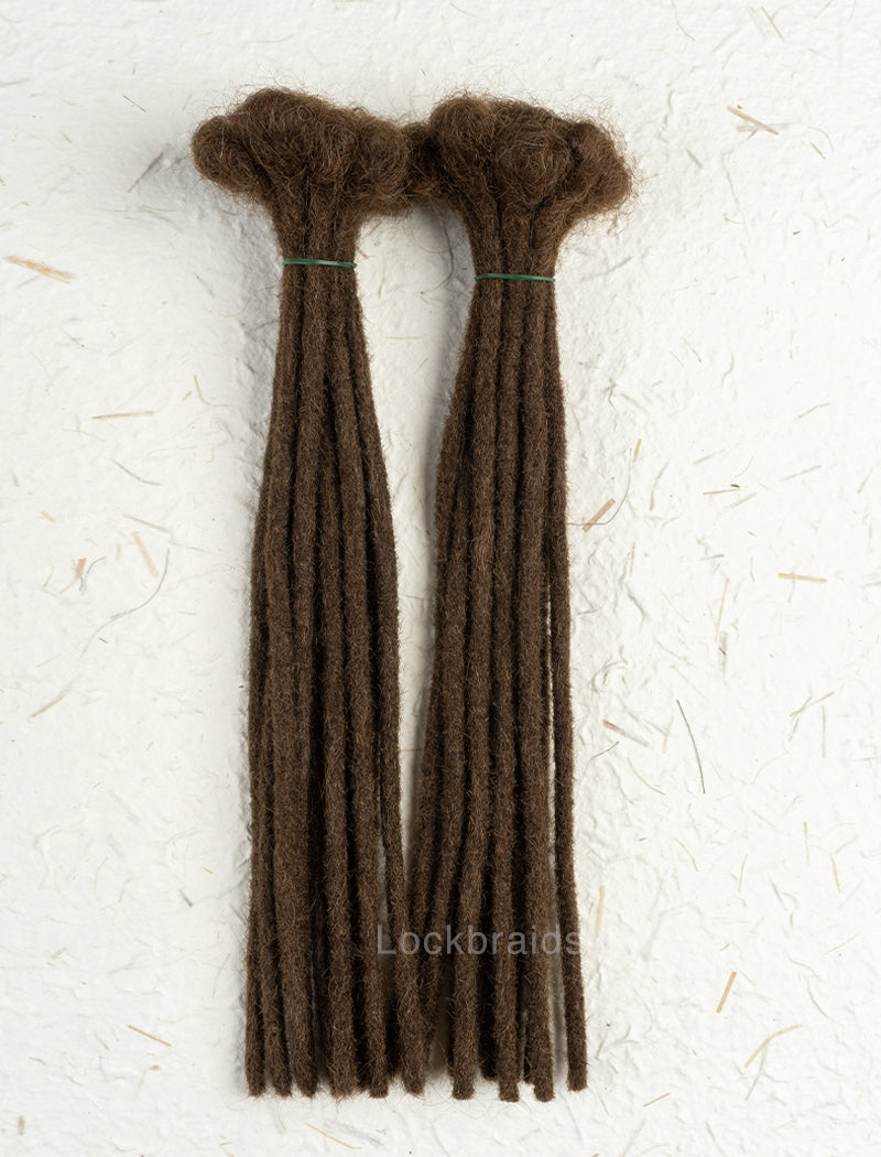 100% Human Hair Handmade Dreadloc Extensions - Dark Brown #2