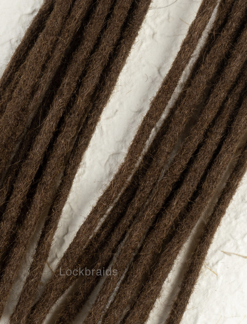 100% Human Hair Handmade Dreadloc Extensions - Dark Brown #2