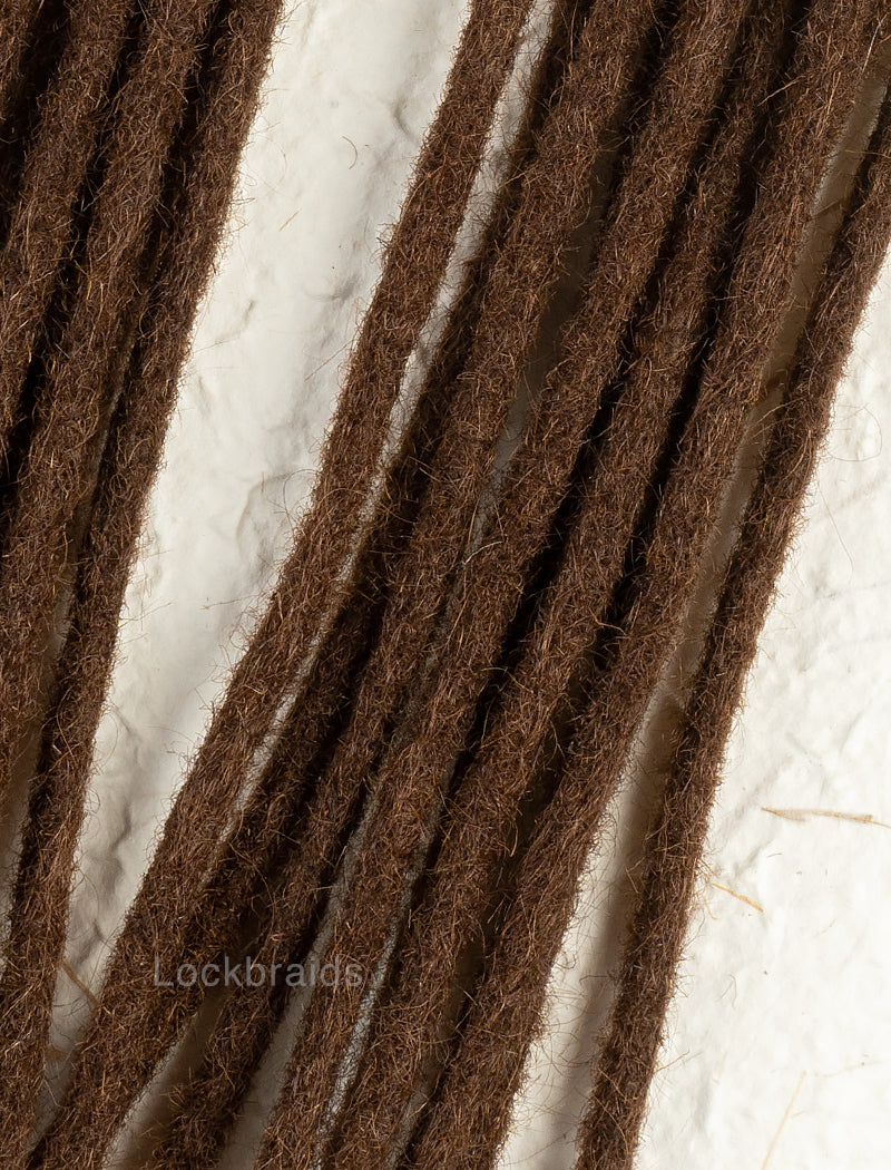 100% Human Hair Handmade Dreadloc Extensions - Medium Brown #4