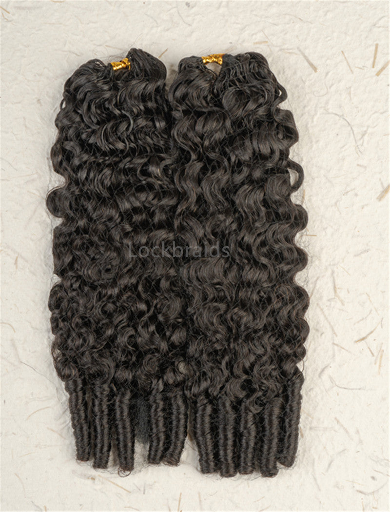 Lockbraids Knotless Pre-Separated Feather Crochet Hair Human Hair Burmese Water Curly