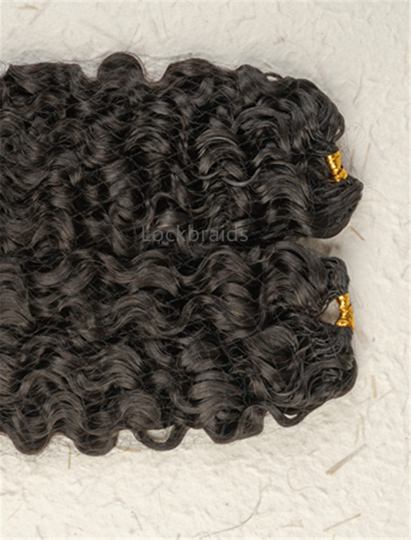 Lockbraids Knotless Pre-Separated Feather Crochet Hair Human Hair Burmese Water Curly