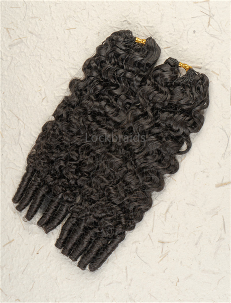 Lockbraids Knotless Pre-Separated Feather Crochet Hair Human Hair Burmese Water Curly