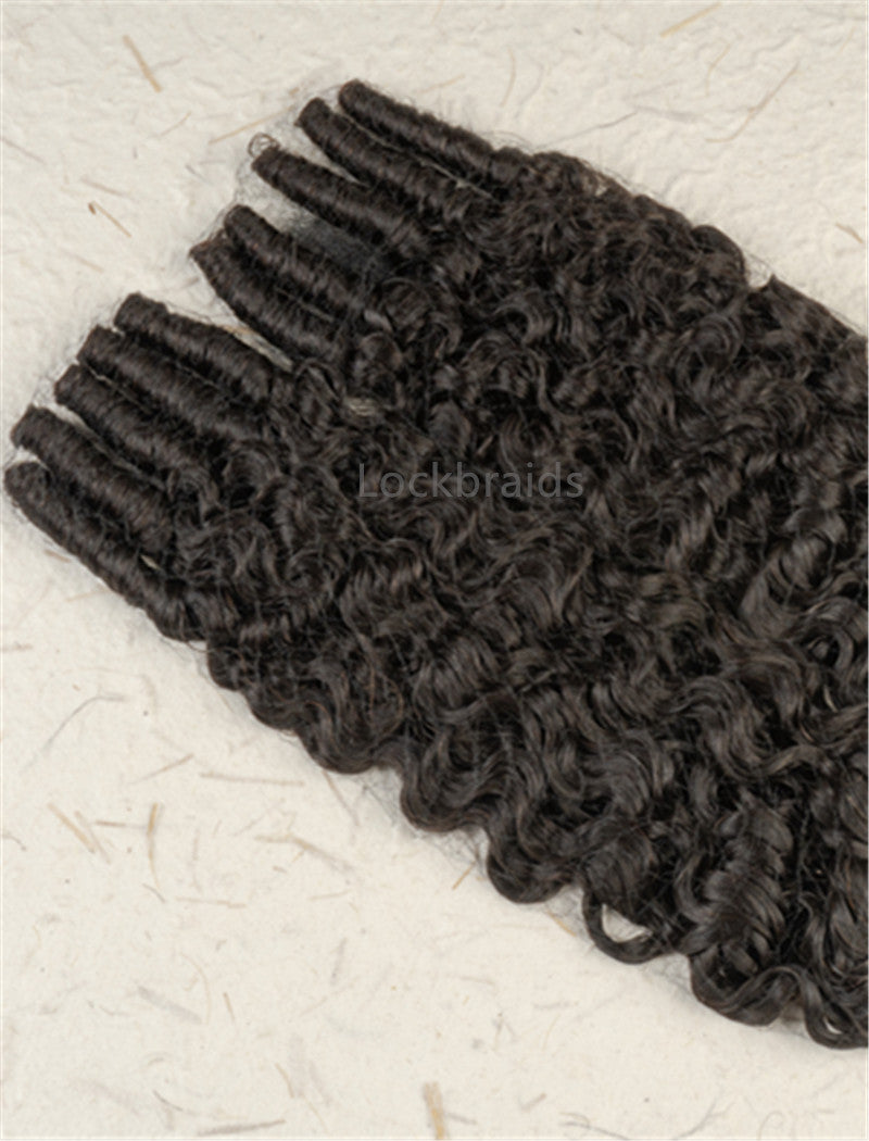 Lockbraids Knotless Pre-Separated Feather Crochet Hair Human Hair Burmese Water Curly