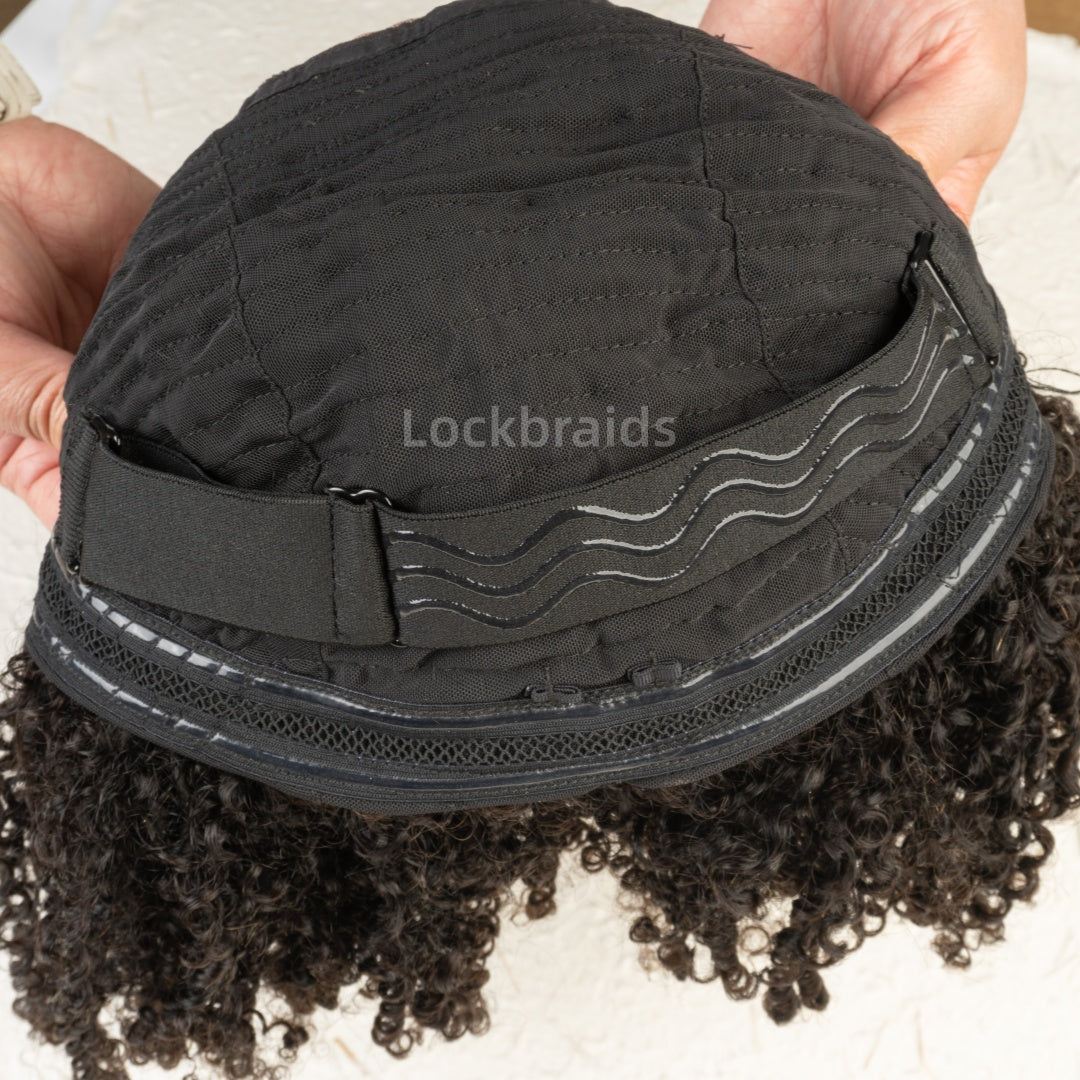 Human Hair 5x5 Lace Closure Braided Wig Kinky Curly Glueless Small Boho Knotless Braids With Baby Hair