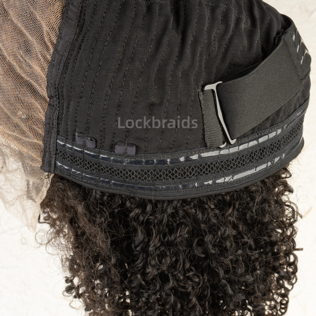 Human Hair 5x5 Lace Closure Braided Wig Kinky Curly Glueless Small Boho Knotless Braids With Baby Hair
