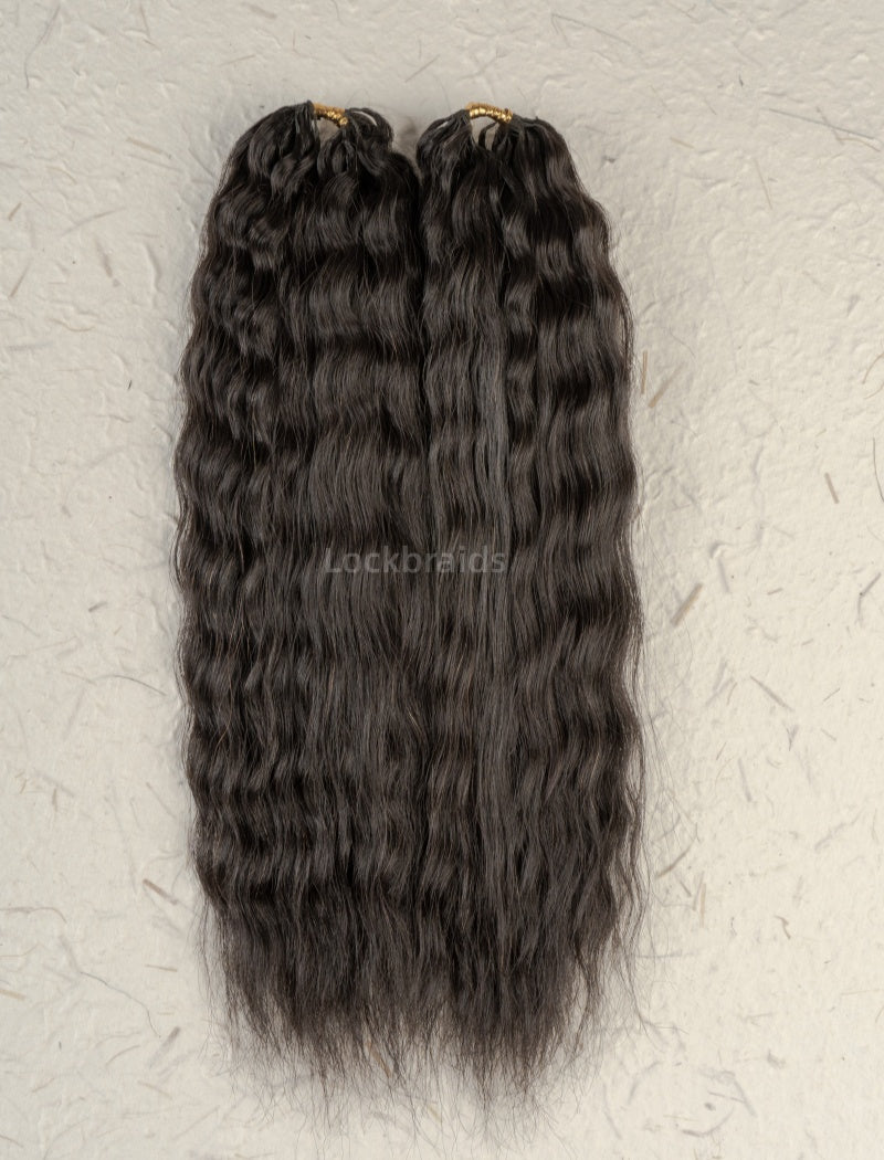 Lockbraids Knotless Pre-Separated Feather Crochet Hair Human Hair Wet and Wavy