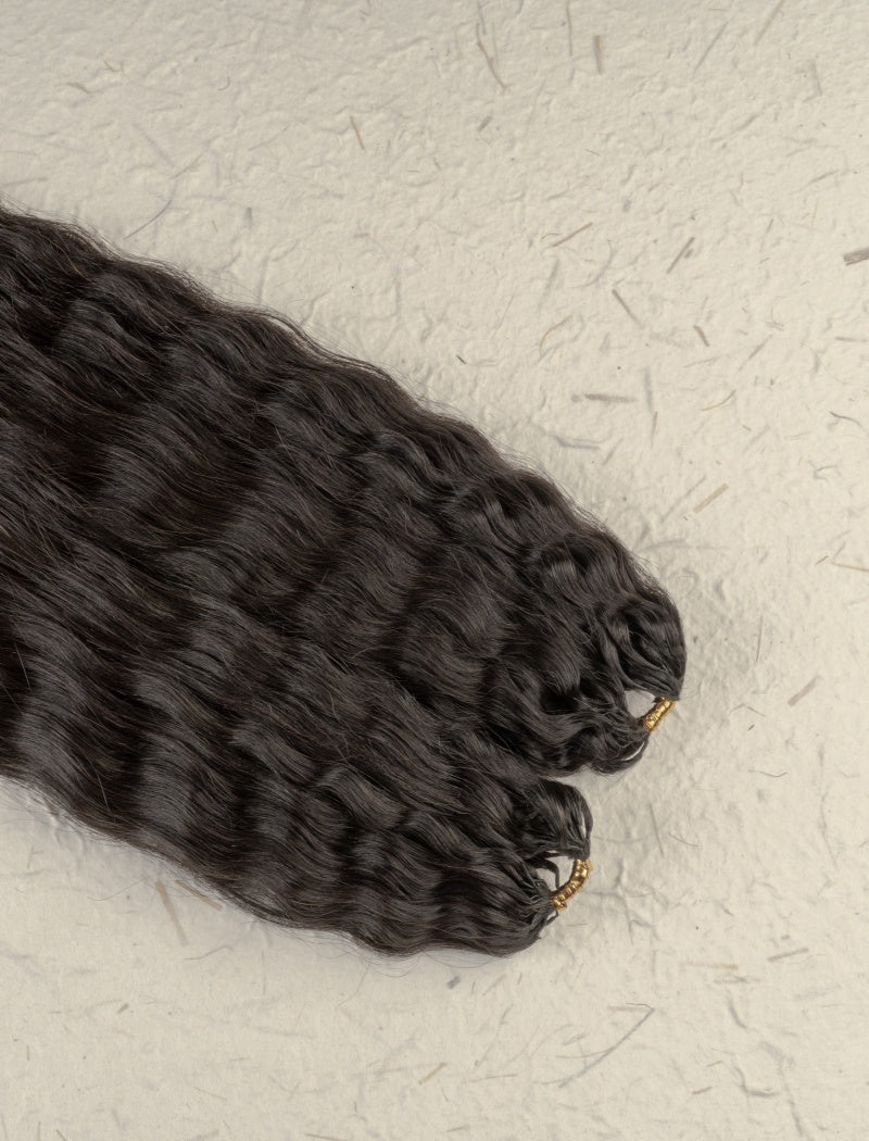 Lockbraids Knotless Pre-Separated Feather Crochet Hair Human Hair Wet and Wavy