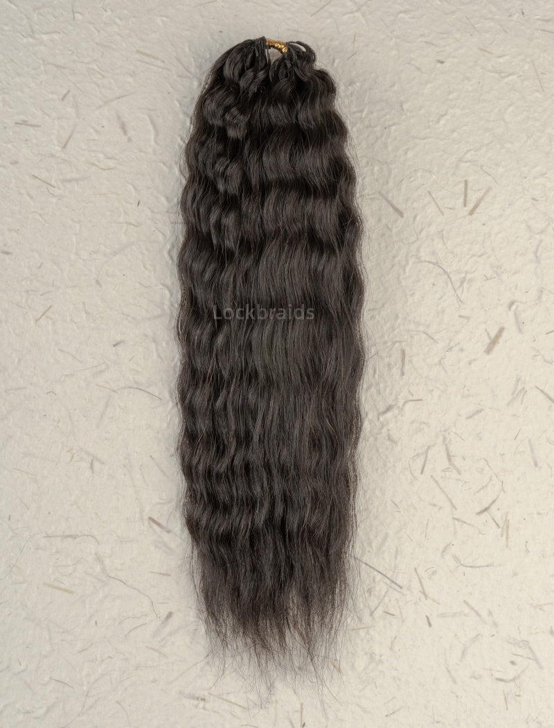 Lockbraids Knotless Pre-Separated Feather Crochet Hair Human Hair Wet and Wavy