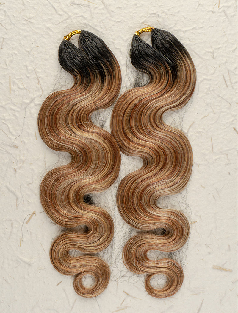 Knotless Pre-Separated Crochet Hair Human Hair Body Wave T1B-Mix 27/30/613 Color Blend