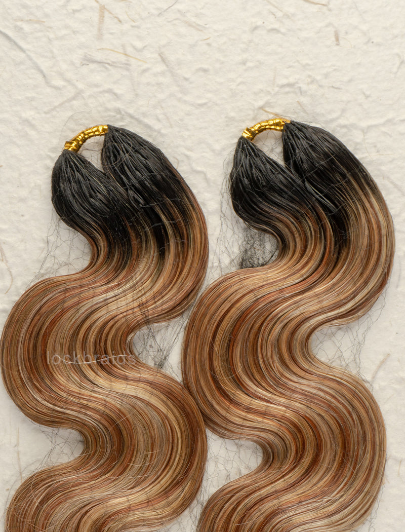 Knotless Pre-Separated Crochet Hair Human Hair Body Wave T1B-Mix 27/30/613 Color Blend