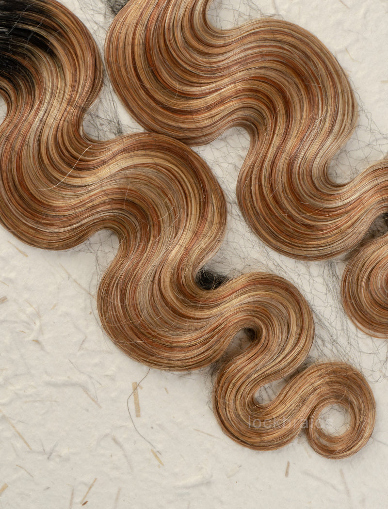 Knotless Pre-Separated Crochet Hair Human Hair Body Wave T1B-Mix 27/30/613 Color Blend