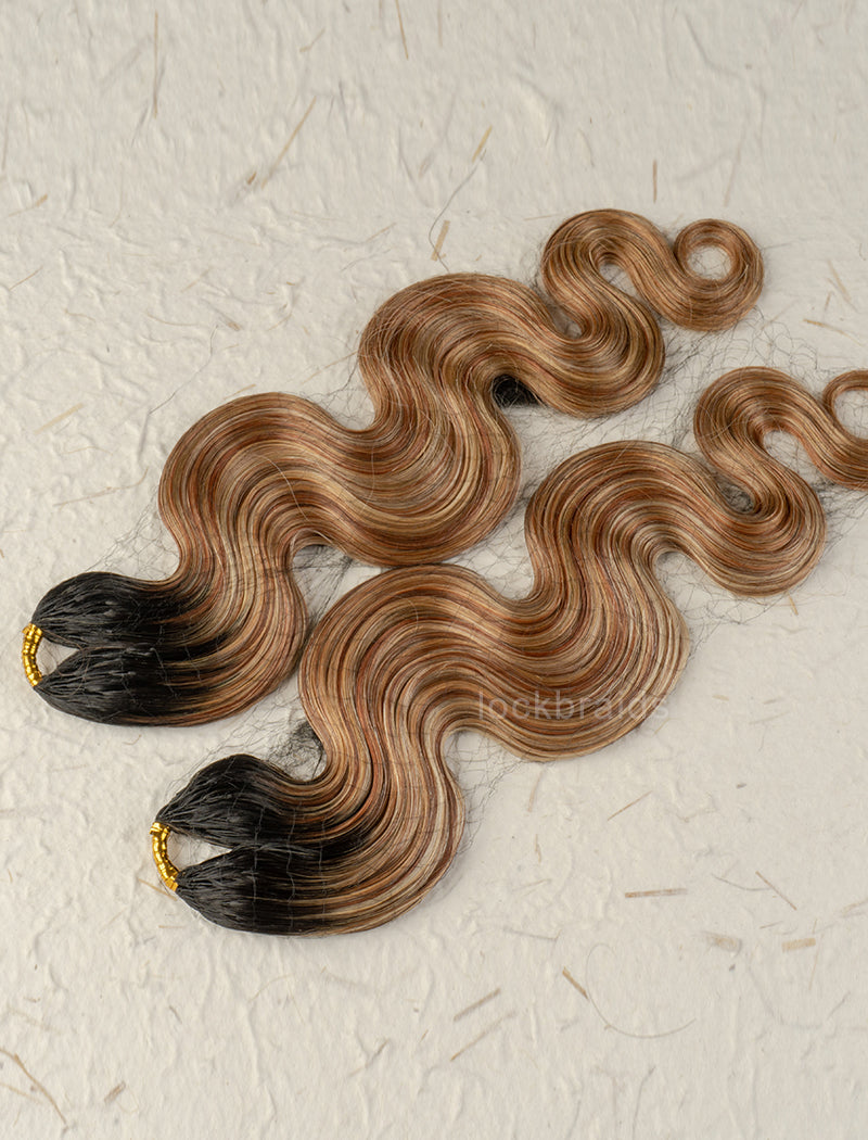 Knotless Pre-Separated Crochet Hair Human Hair Body Wave T1B-Mix 27/30/613 Color Blend