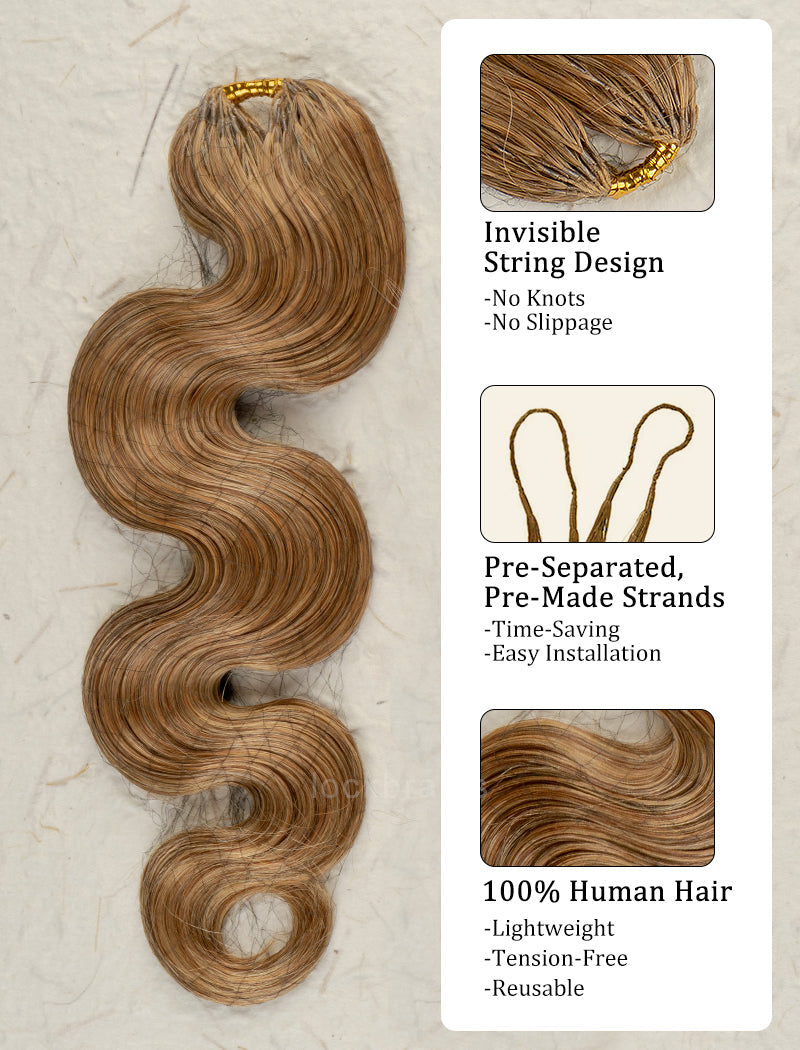 Knotless Pre-Separated Crochet Hair Human Hair Body Wave Honey Blonde Color #27