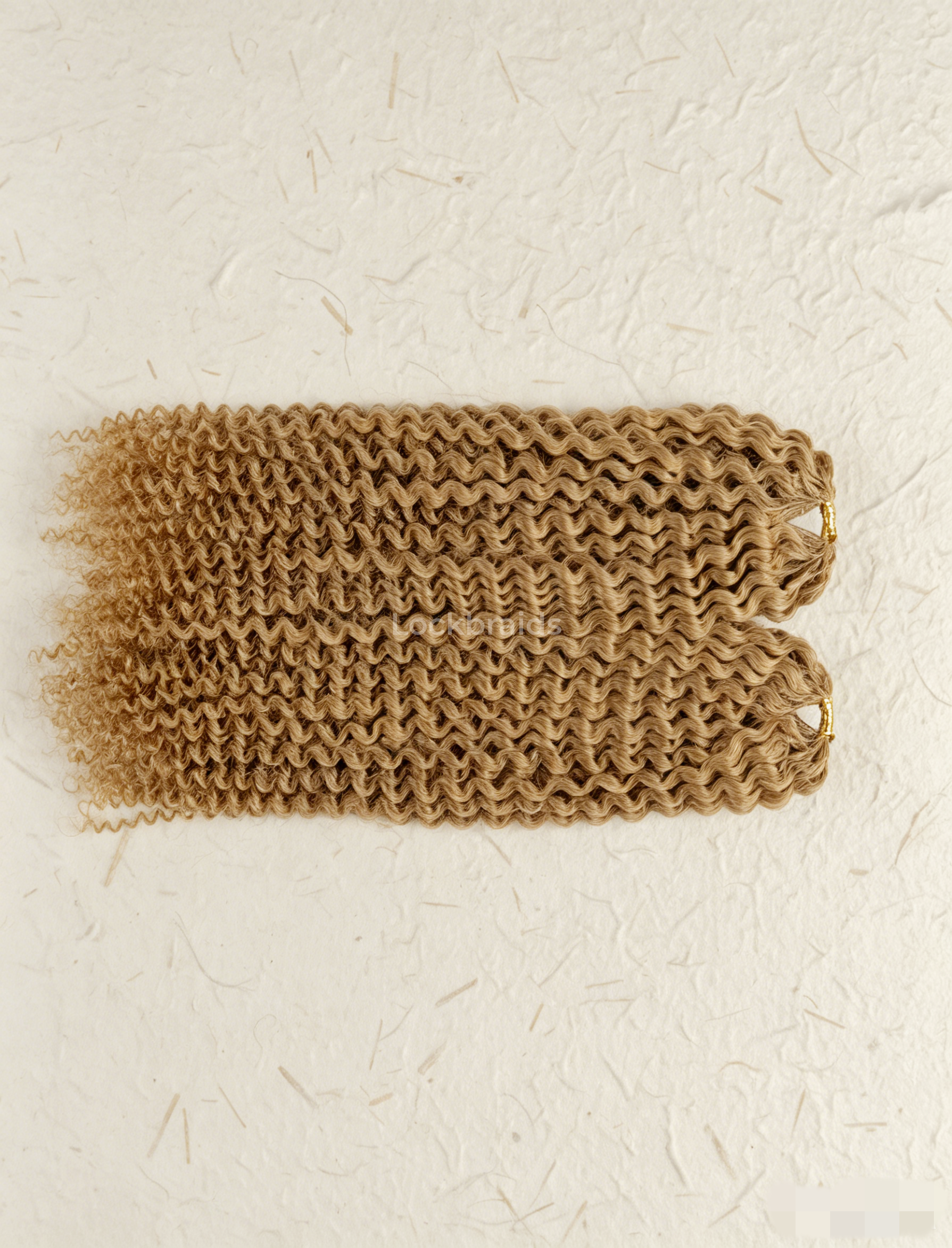 Lockbraids Knotless Pre-Separated Feather Crochet Hair Human Hair Water Wave Honey Blonde Color #27