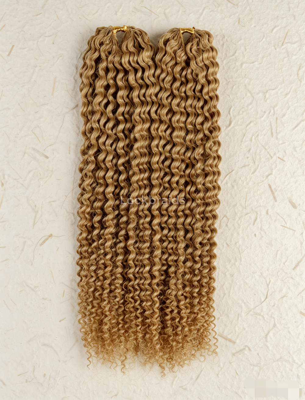 Lockbraids Knotless Pre-Separated Feather Crochet Hair Human Hair Water Wave Honey Blonde Color #27