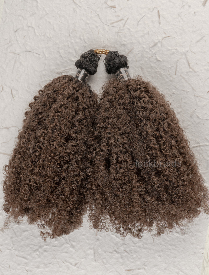Knotless Pre-Separated Crochet Hair Human Hair Kinky Curly T1B/4 Ombre Color With Dark Roots