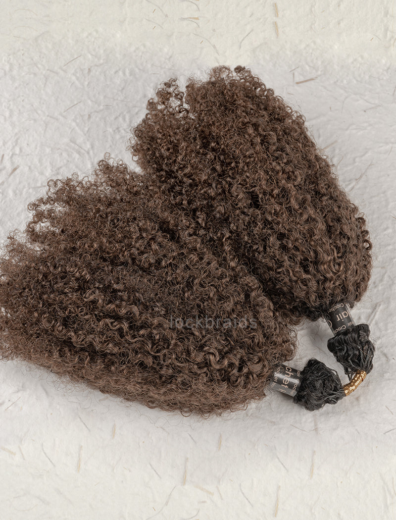 Knotless Pre-Separated Crochet Hair Human Hair Kinky Curly T1B/4 Ombre Color With Dark Roots