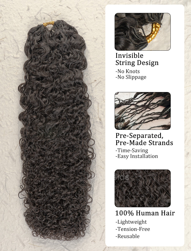 Knotless Pre-Separated Crochet Hair Human Hair Water Deep Wave
