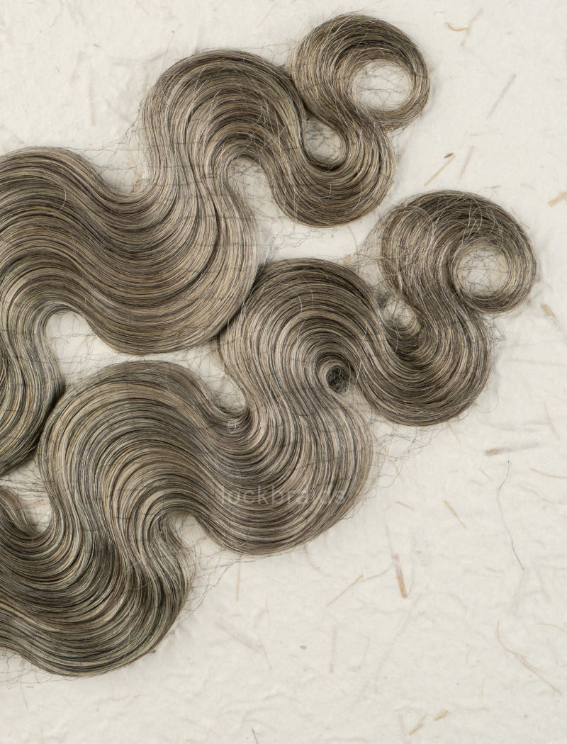 Lockbraids Knotless Pre-Separated Feather Crochet Hair Human Hair Body Wave Salt and Pepper 85% Grey