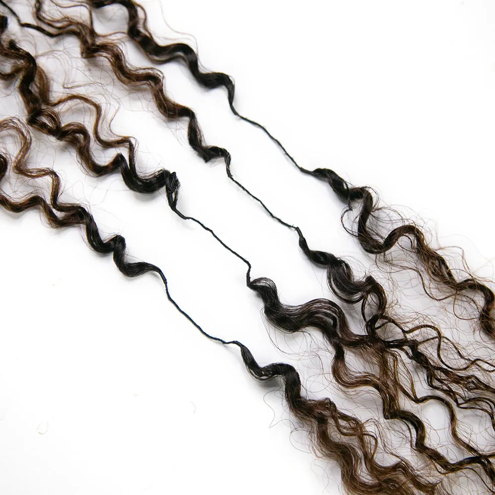 Knotless Pre-Separated Crochet Hair Human Hair Kinky Curly T1B/4 Ombre Color With Dark Roots