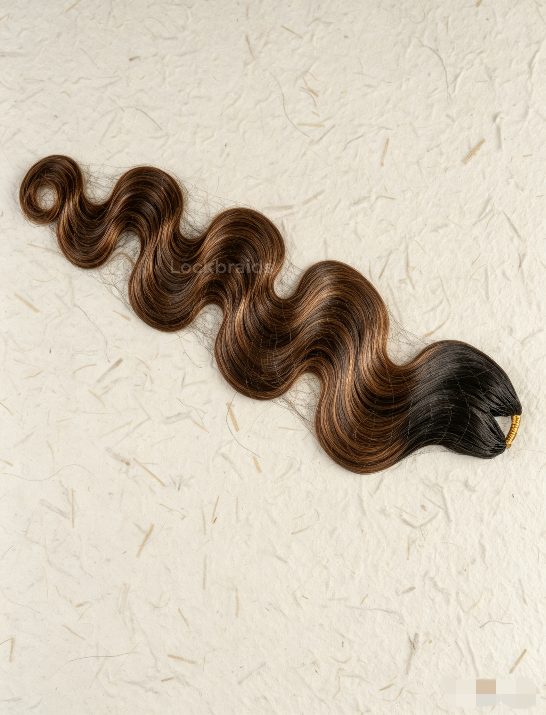 Lockbraids Knotless Pre-Separated Feather Crochet Hair Human Hair Body Wave Medium Brown Color T1B/4 CH029