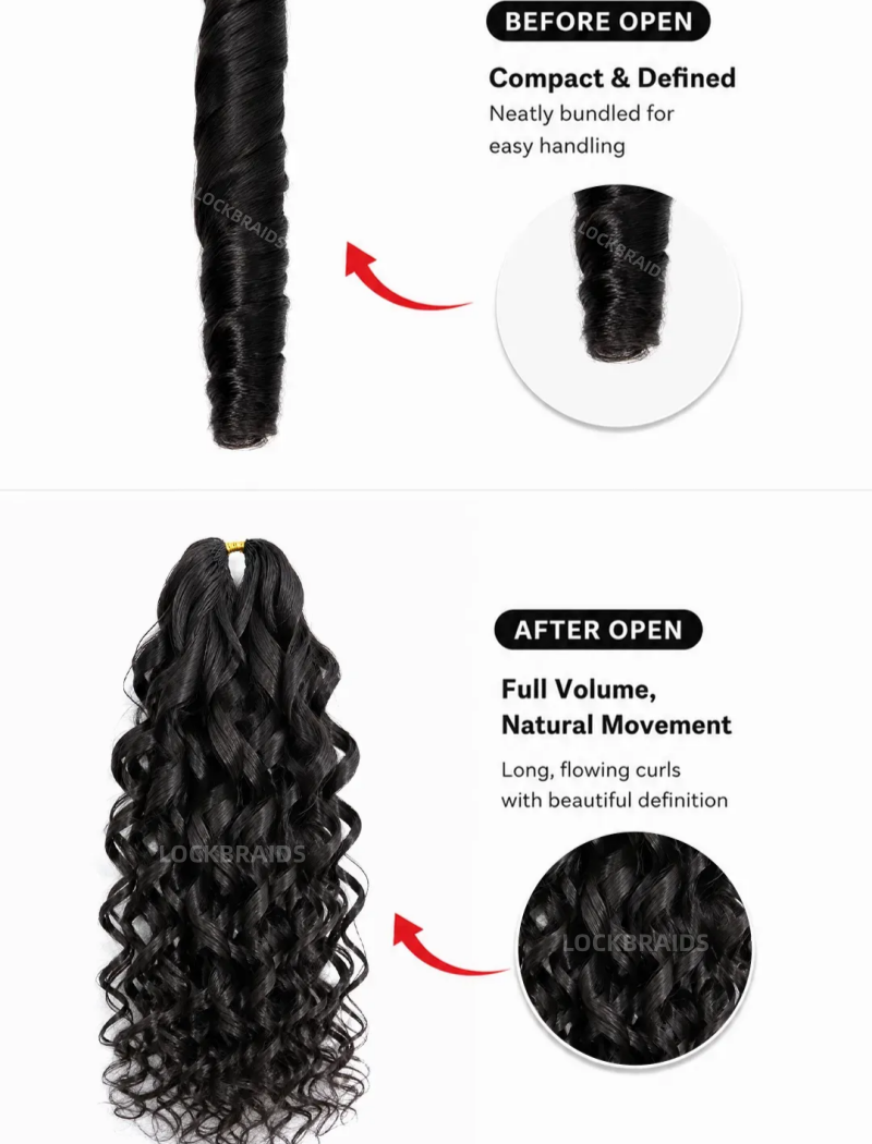 Lockbraids Knotless Pre-Separated Crochet Hair Human Hair French Curl