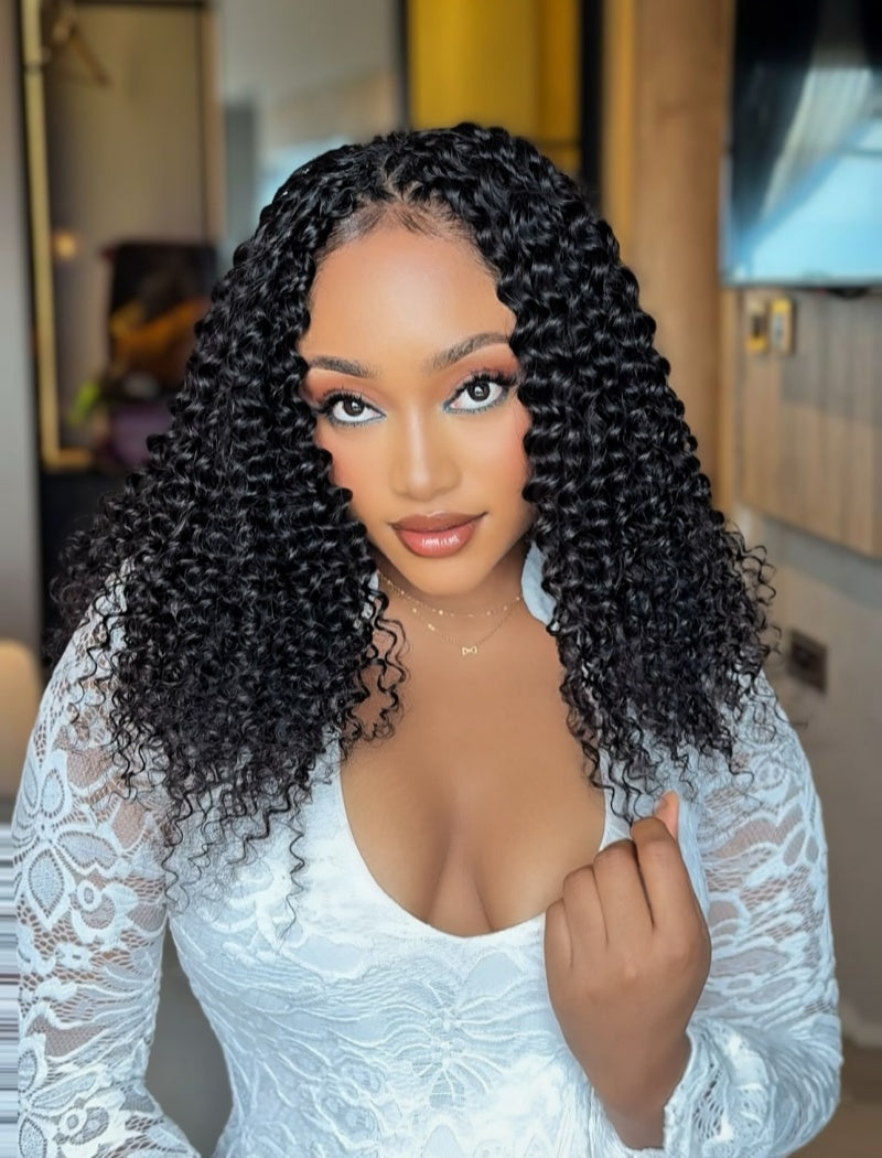 Knotless Pre-Separated Crochet Hair Human Hair Burmese Curly With Spiral Ends