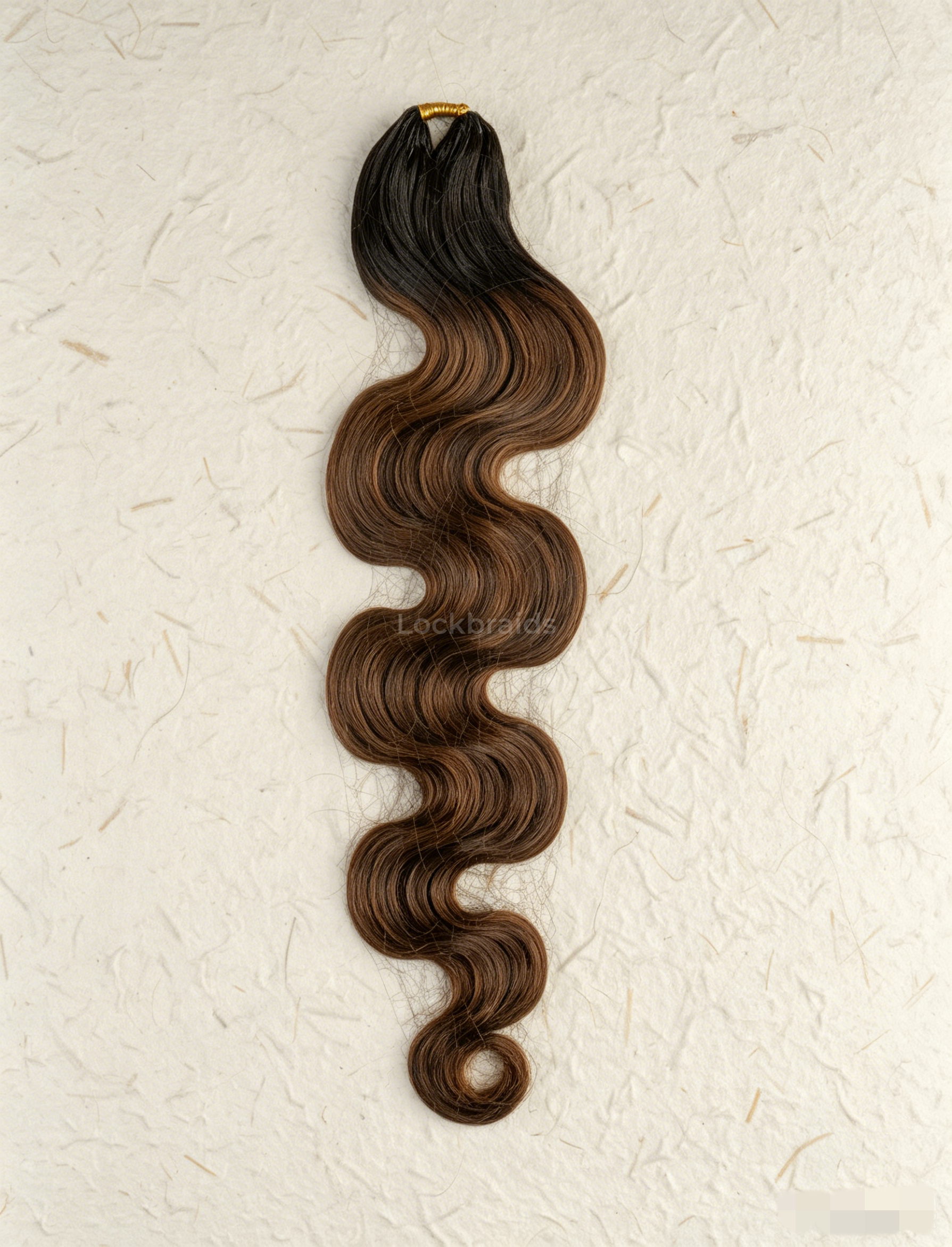 Lockbraids Knotless Pre-Separated Feather Crochet Hair Human Hair Body Wave Medium Brown Color T1B/4 CH029