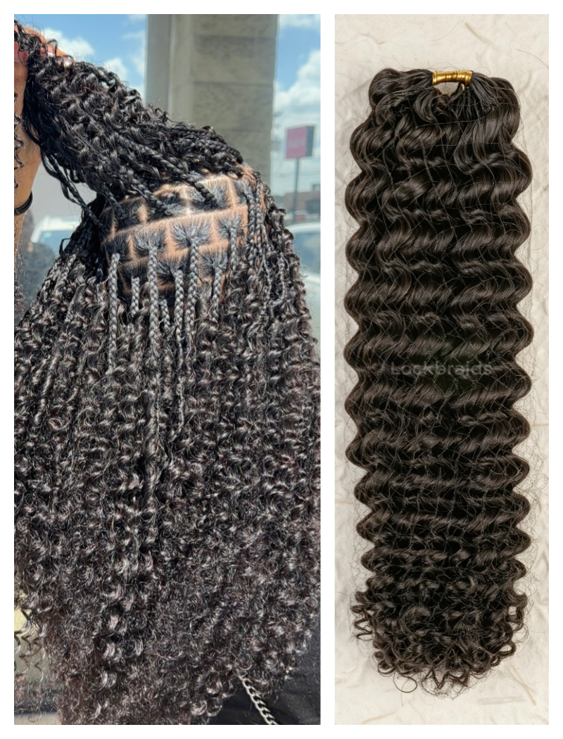 Lockbraids Knotless Pre-Separated Feather Crochet Hair Human Hair Water Wave