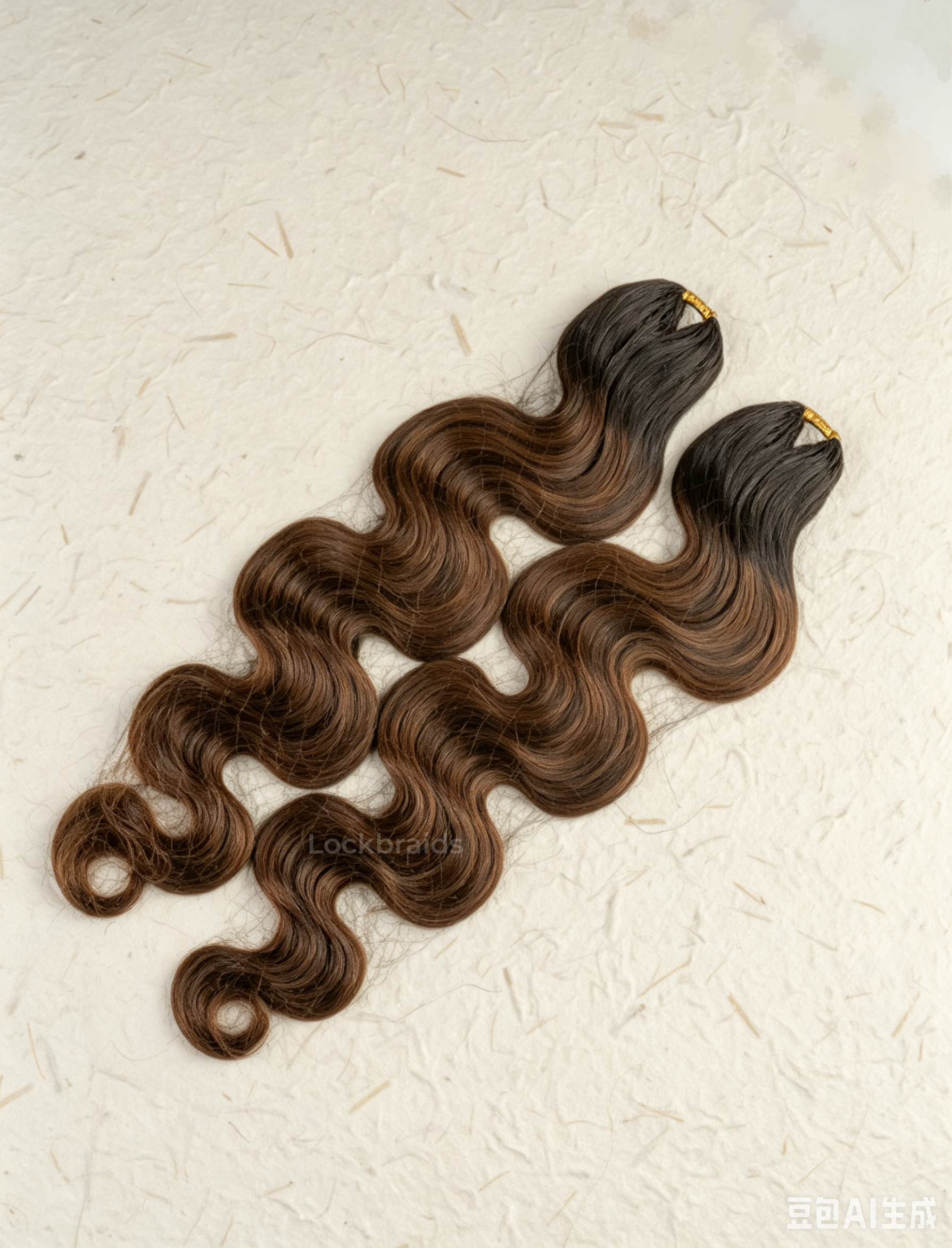 Lockbraids Knotless Pre-Separated Feather Crochet Hair Human Hair Body Wave Medium Brown Color T1B/4 CH029