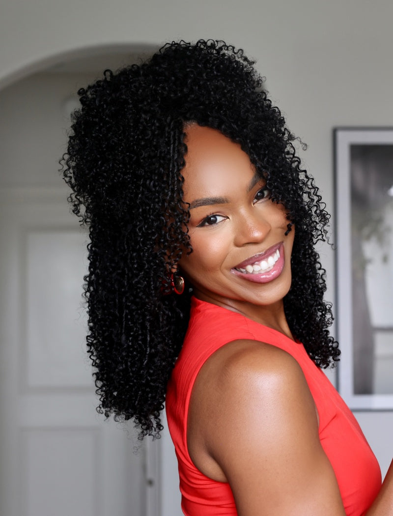Knotless Pre-Separated Crochet Hair Human Hair  Kinky Curly