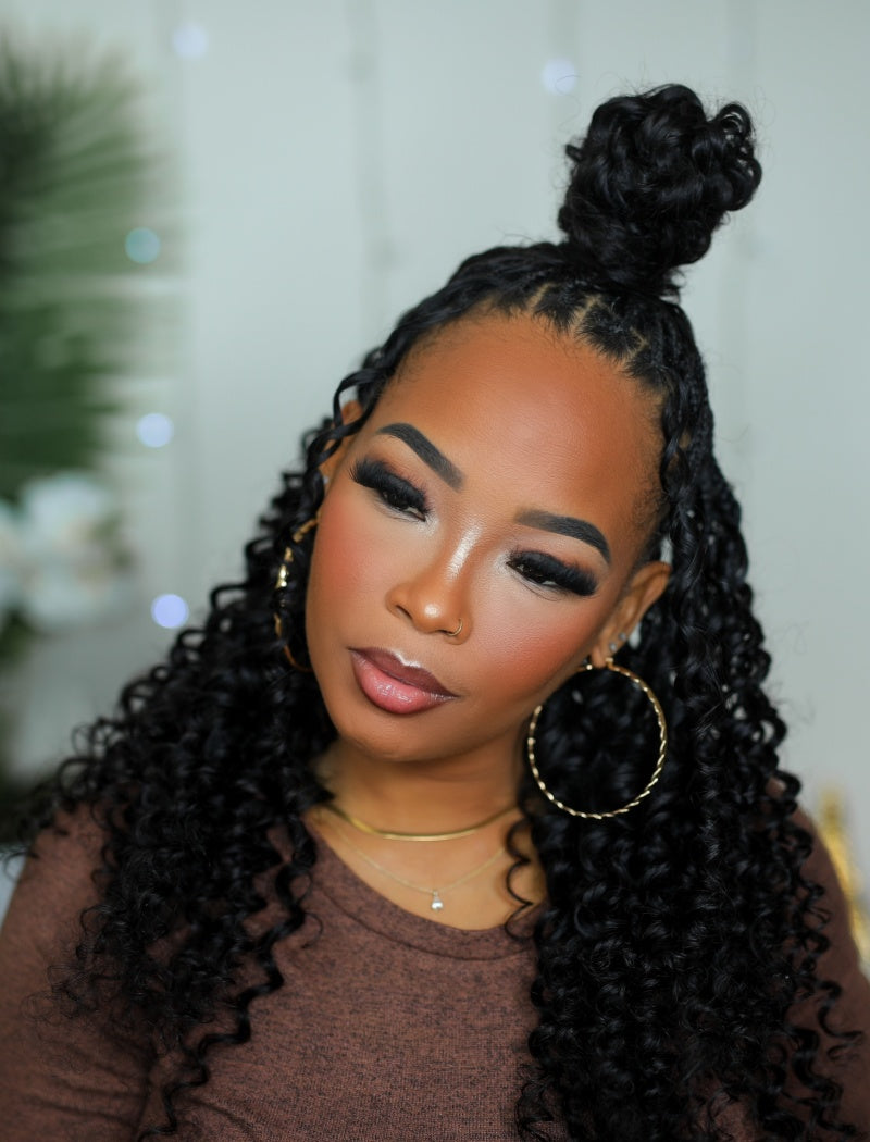 Knotless Pre-Separated Crochet Hair Human Hair Deep Wave