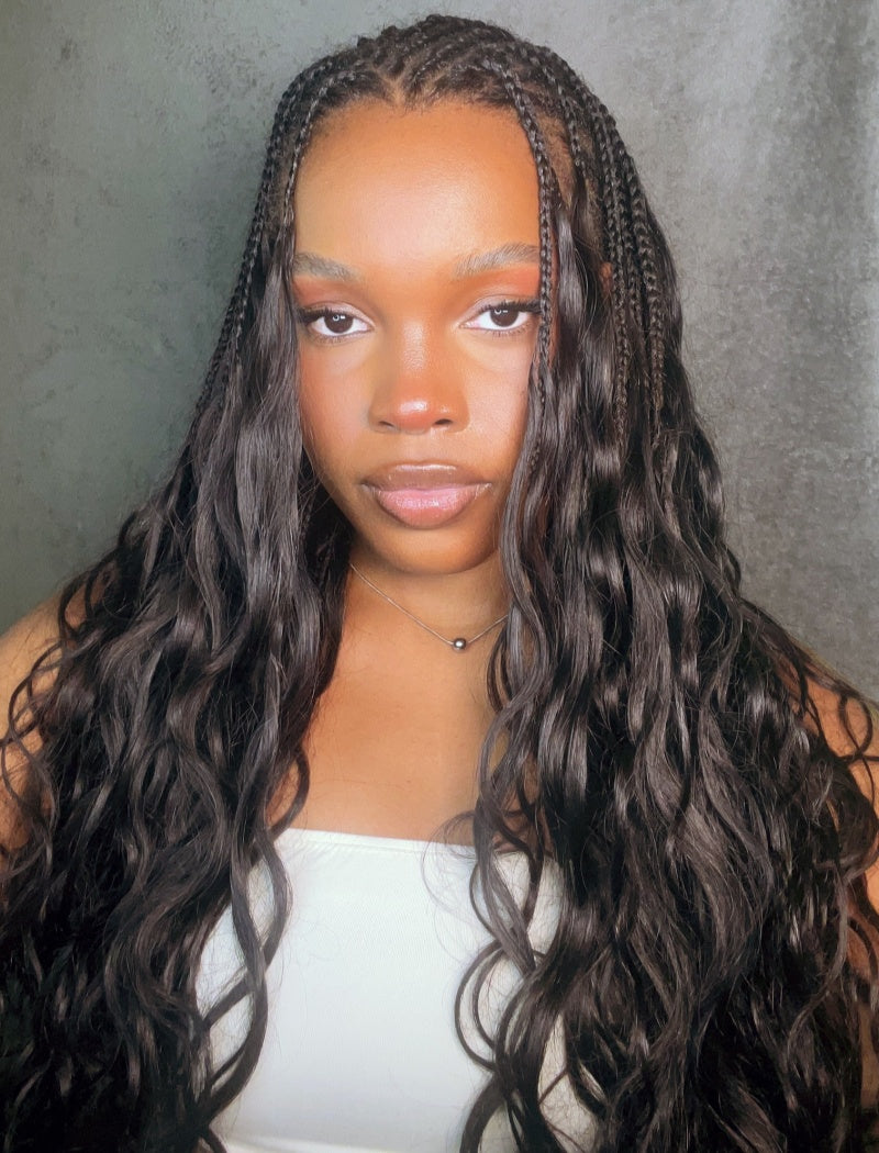 Lockbraids Knotless Pre-Separated Feather Crochet Hair Human Hair Body Wave