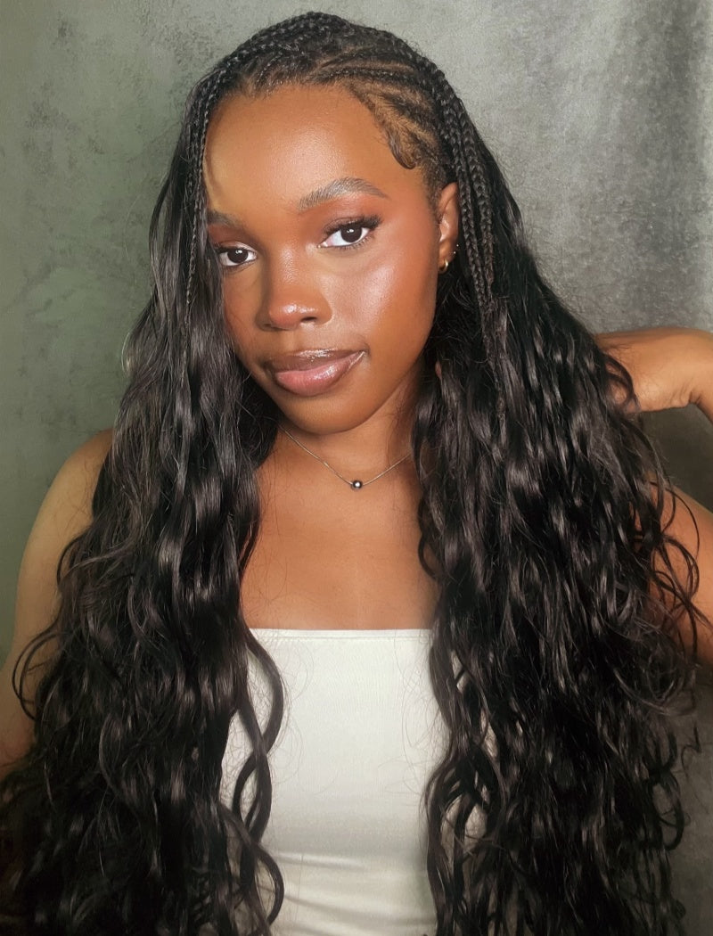 Lockbraids Knotless Pre-Separated Feather Crochet Hair Human Hair Body Wave