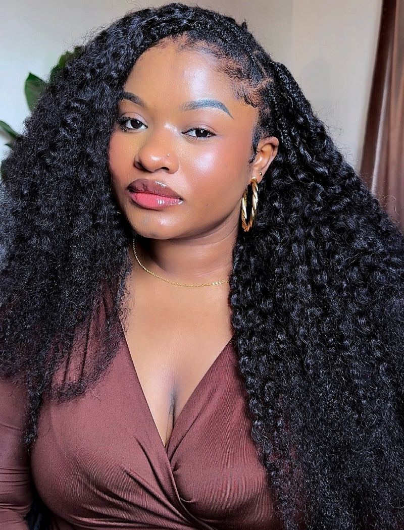 Lockbraids Knotless Pre-Separated Feather Crochet Hair Human Hair Water Deep Wave